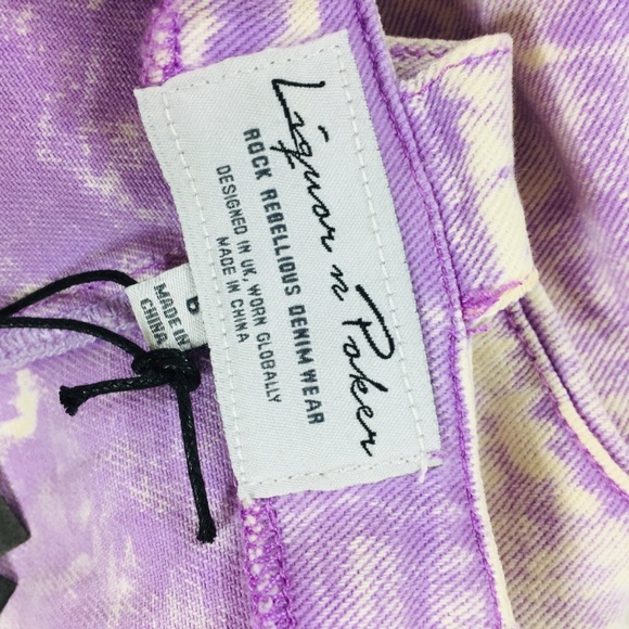 Liquor n Poker Denim acid wash crop top - Picture 8 of 9